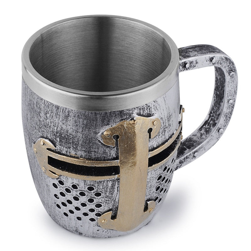 Medieval mug with knight inspired design