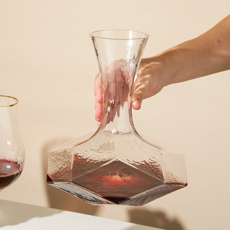 Modern twist to wine presentation: geometric decanter