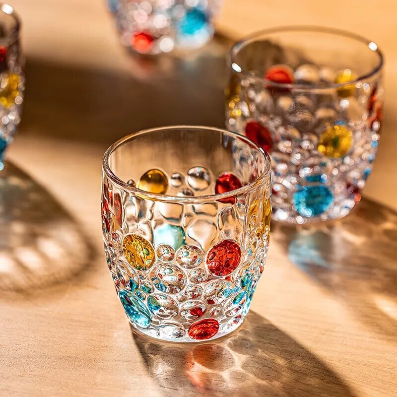 Glasscias's art-inspired colored whiskey glasses collection