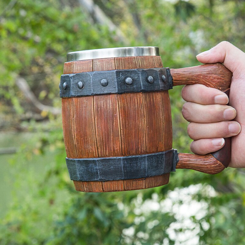 Historical wooden beer stein for collectors