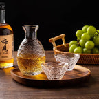 Traditional Japanese patterns on modern sake sets