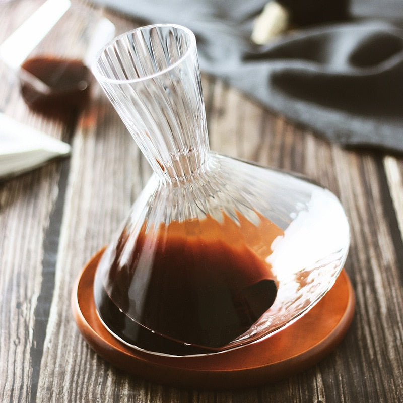 Premium wine decanters with unique rotation feature