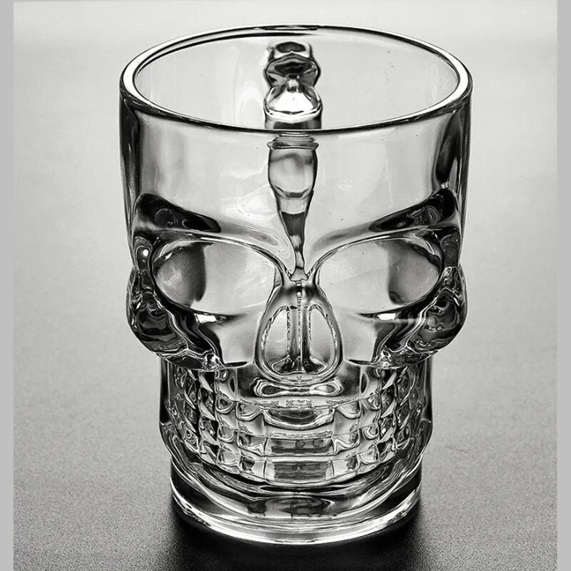 Halloween-themed crystal clear beer mug