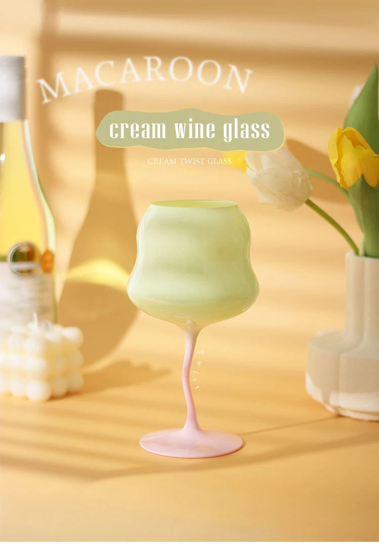 Creamy Macaron Wine Glass