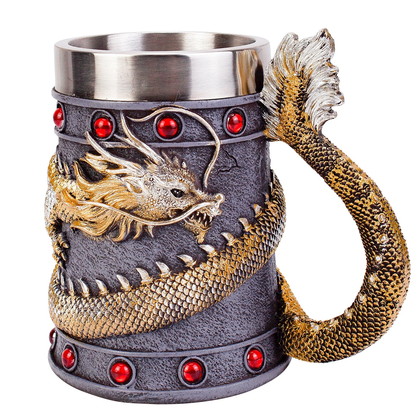 mighty dragon stainless tankard mug