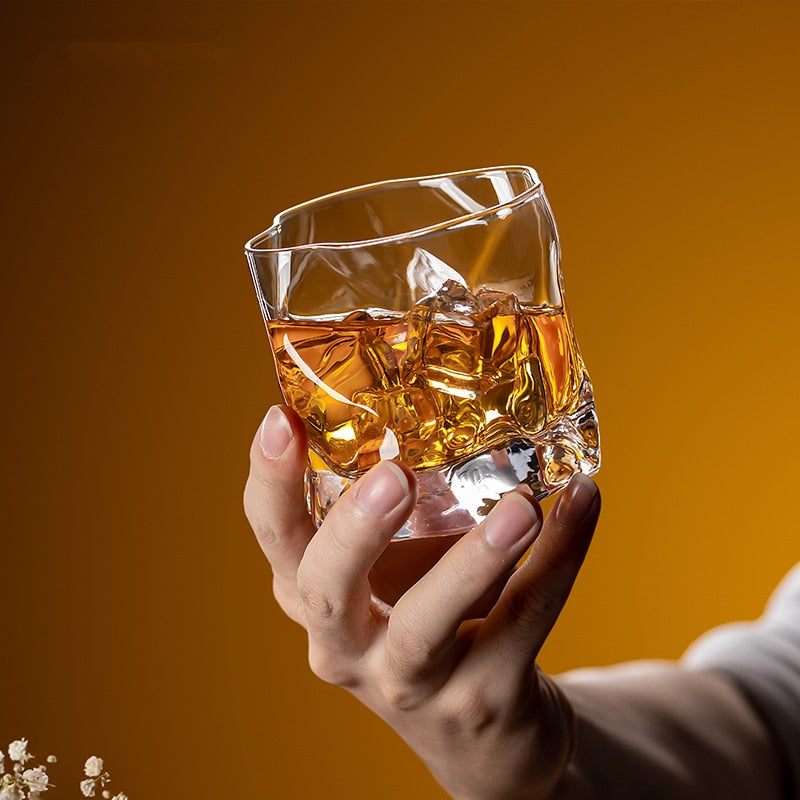 crumple whiskey glass