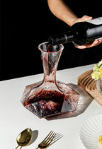 lead free crystal decanter in geometric design