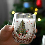 Double Wall Christmas Glass Mug