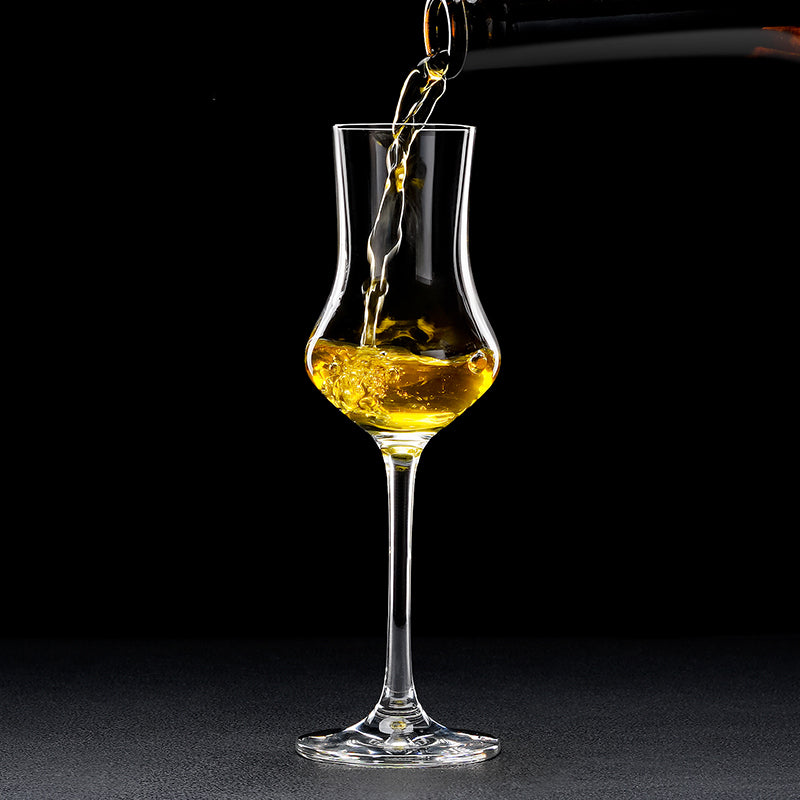 a tulip glasses whiskey