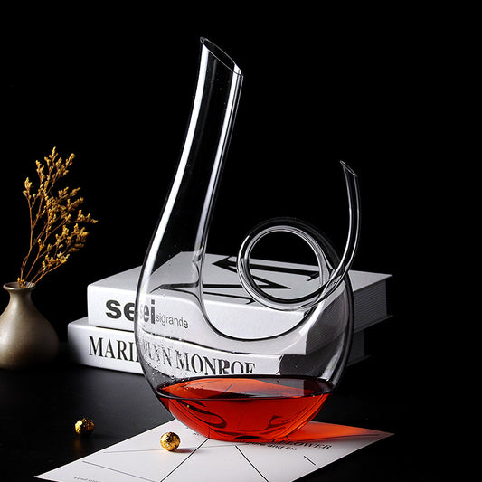 Unique decanter for wine with swan-inspired elegance