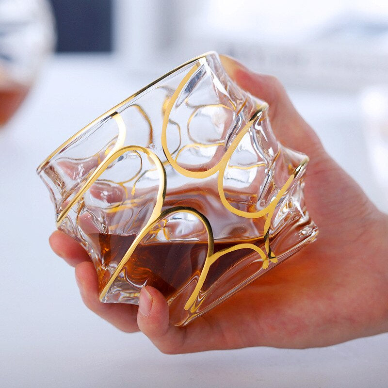 Aesthetic gold glassware with a touch of French decor charm