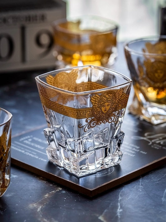 Gold Rimmed Whiskey Glasses | Glasscias