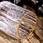 gold rimmed whiskey glasses