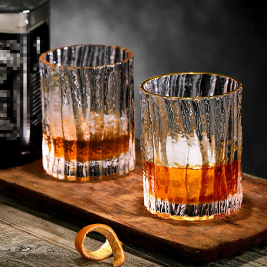 kikori whiskey glass with golden rim