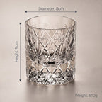 Polaris crystal whiskey glass dimensions: 8 cm diameter, 9 cm height, 512 g weight