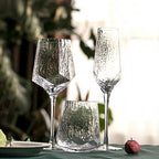 Diamond Cuts in Hammered Wine Glasses by Glasscias