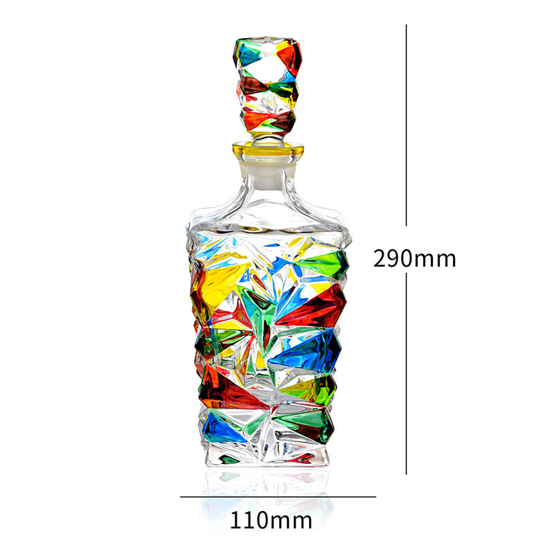 Murano Hand Painted Crystal Whiskey Decanter