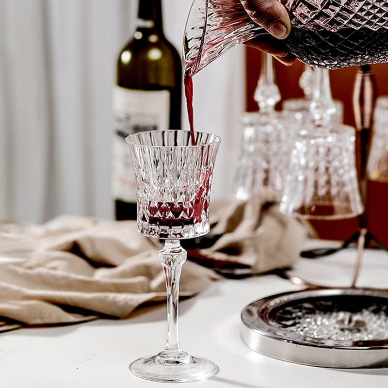 Unique Diamond Wine Glasses with Mediterranean touch