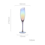 Rainbow Slanted Wine Glasses