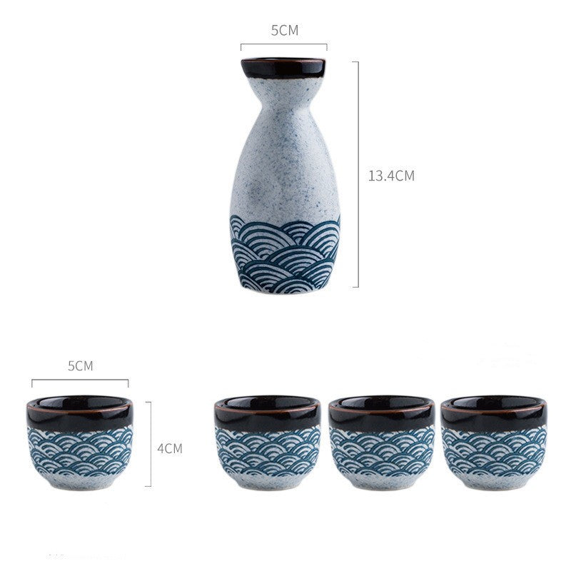 Blue Wave Japanese Sake Set