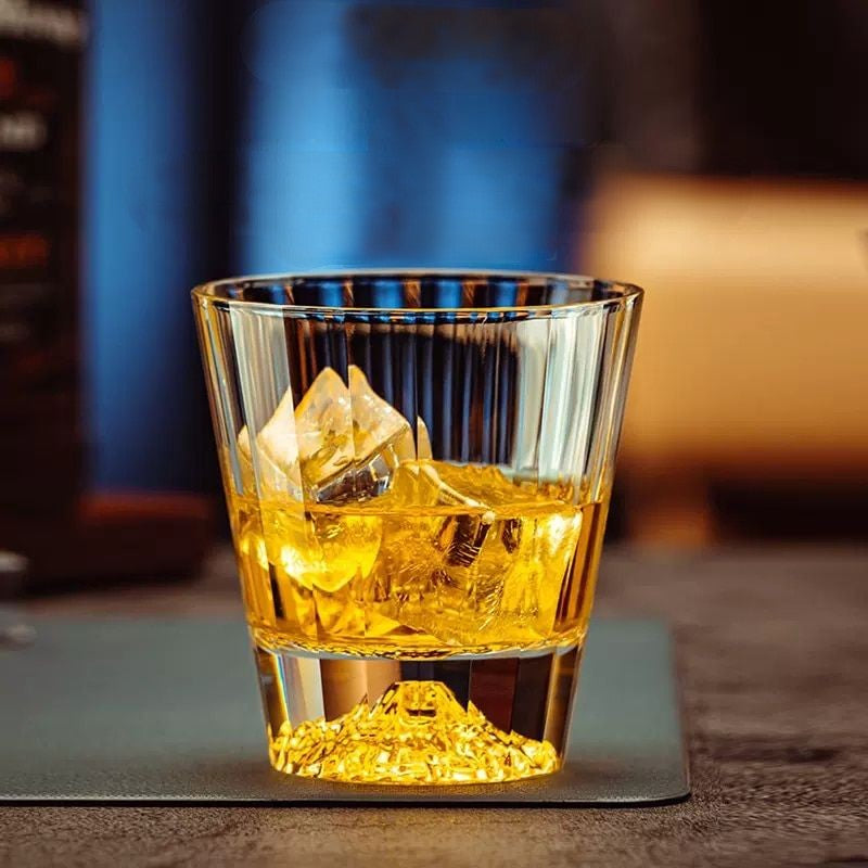 Luxurious Goldman Iceberg Whiskey Glass with ribbed design
