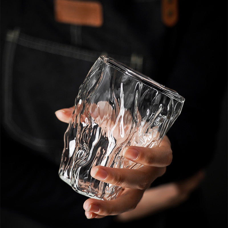 Innovative tree trunk design on a handcrafted whiskey glass