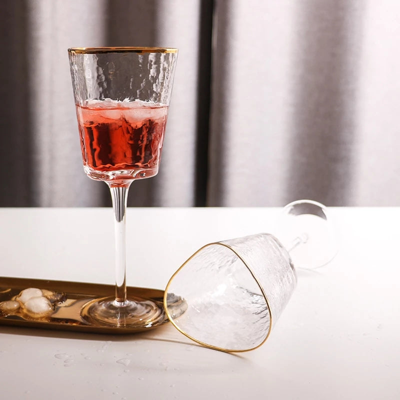 Wine glass designed like a square trophy by Glasscias