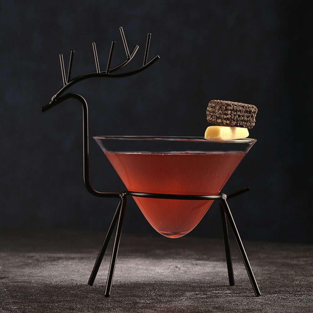 unique cocktail glasses shape like a reindeer