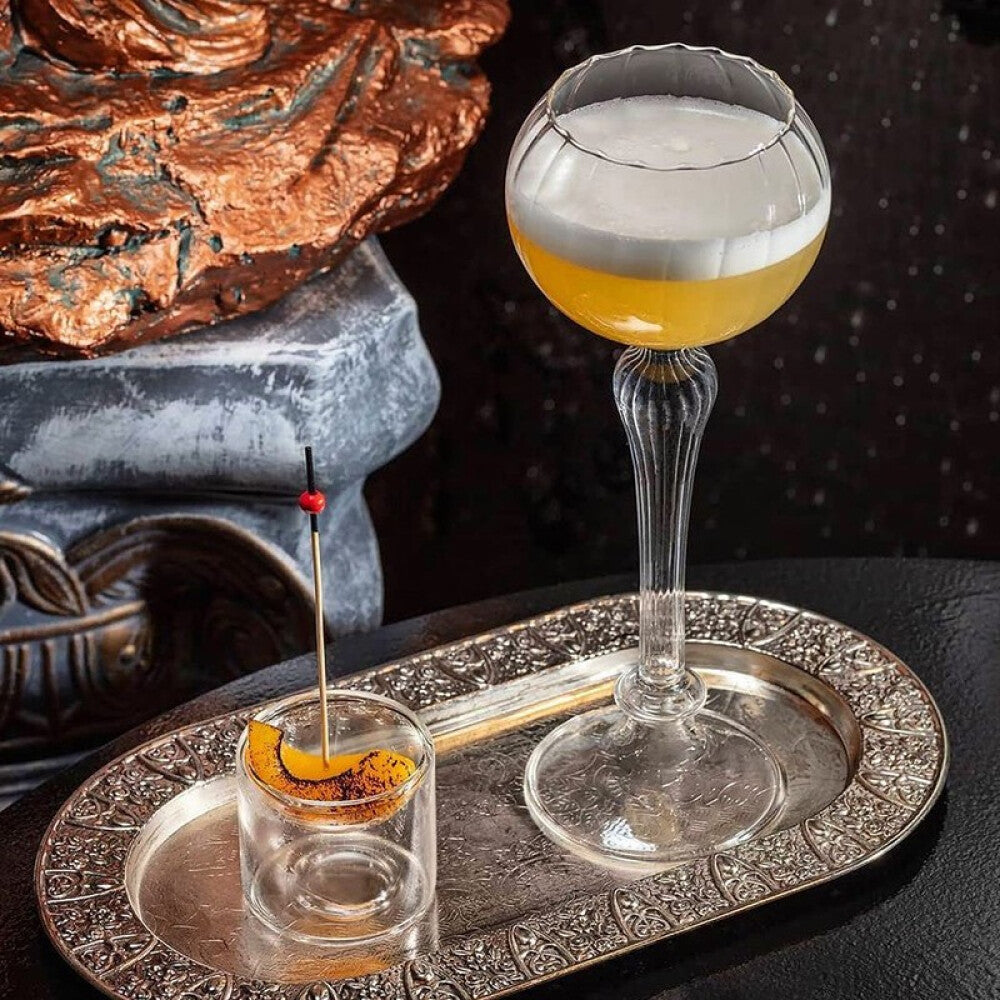 roman blossom hand blown cocktail glasses