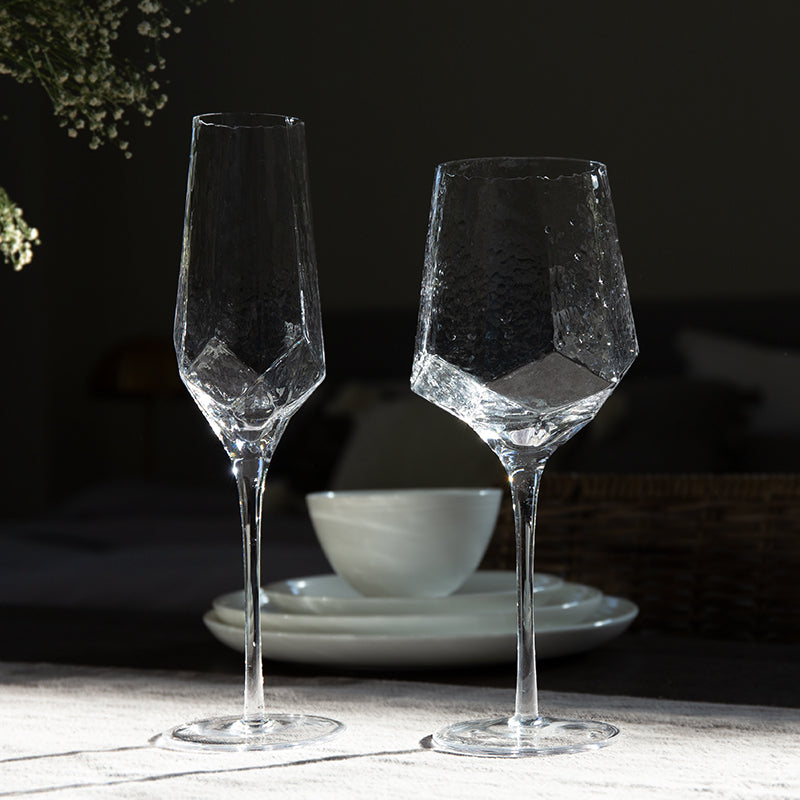 Modern Design of Glasscias's Hammered Wine Glasses