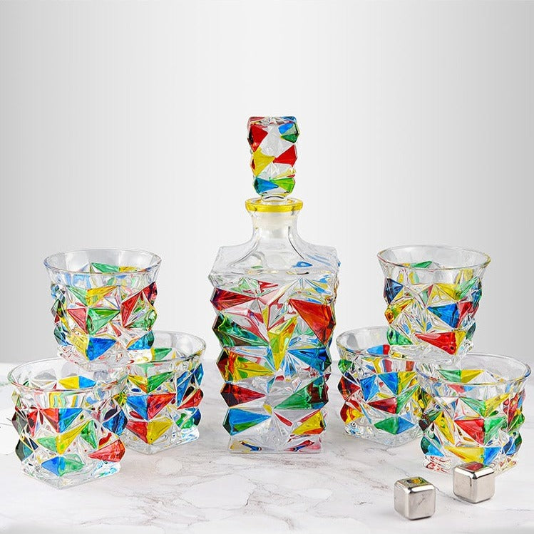 A touch of Italy in Glasscias' vibrant whiskey set