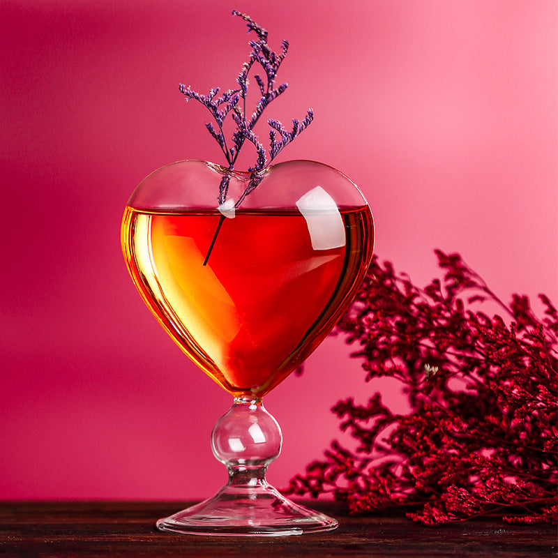 heart shaped drinking glass by glasscias
