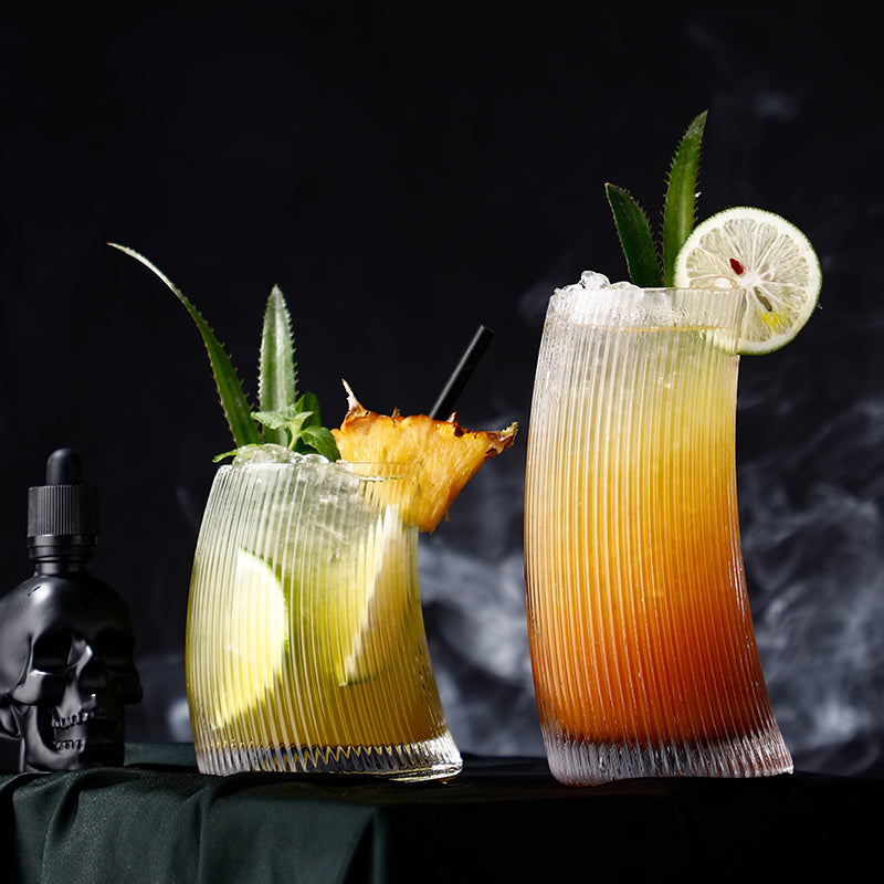 hawaiian stemless cocktail glasses
