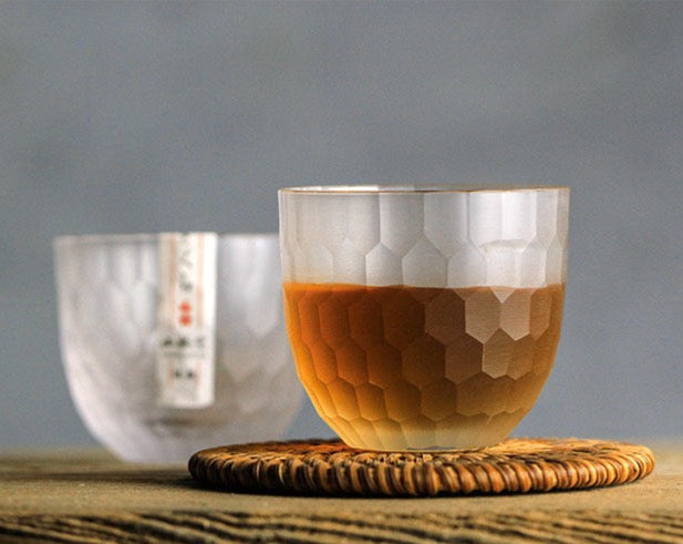 Whiskey glass inspired by classic Japanese teacup shape