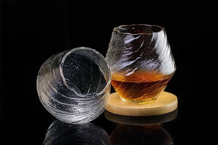 Artisan-crafted whiskey glass inspired by winter
