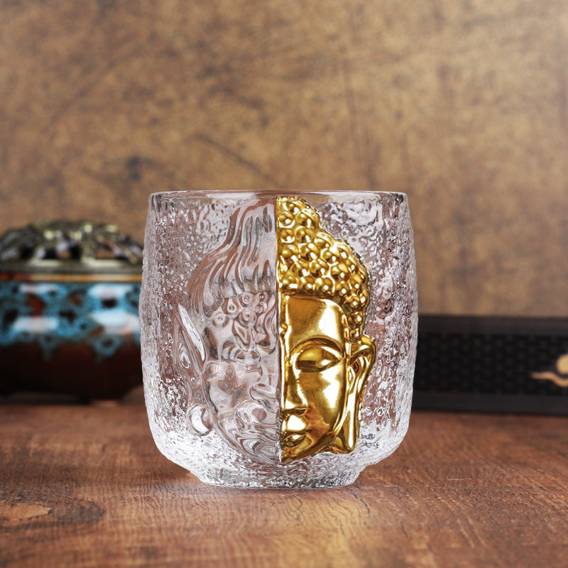 Demon and Buddha side-by-side in exquisite glass design