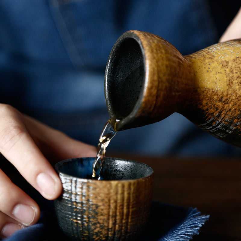 Eclectic ceramic sake set for modern homes