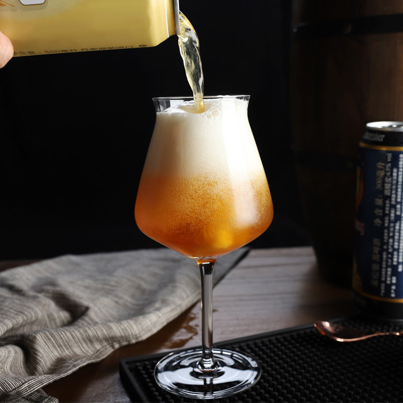 Elegant stem beer tasting glasses
