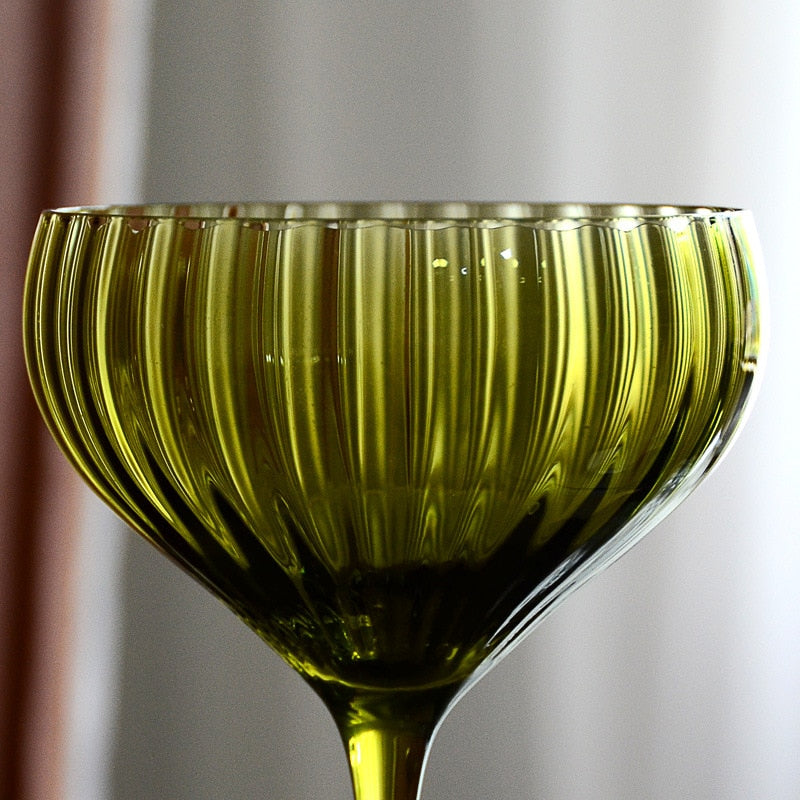 vintage green goblets by glasscias