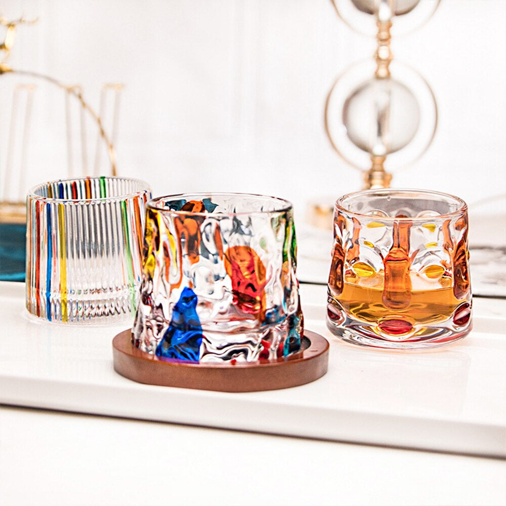 Colorful and textured Italian glassware