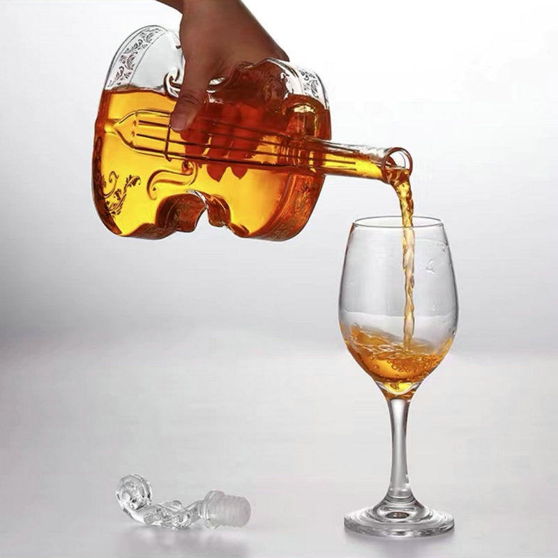 cool decanter in violin shape by glasscias