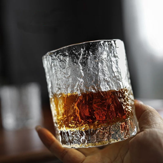 Japanese whiskey glass with a frosty glacier finish