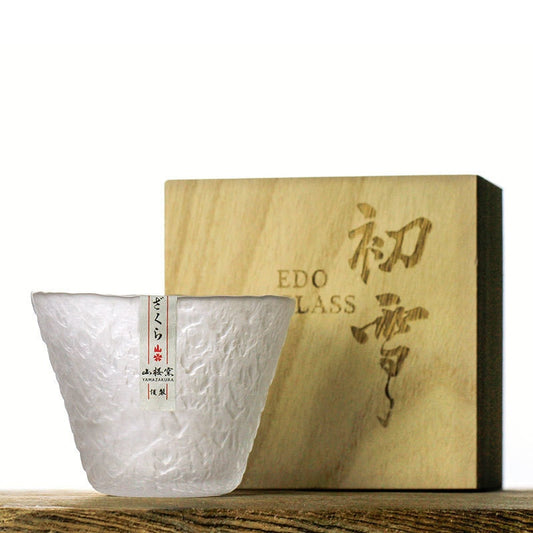 Japanese First Snow Whiskey Glass Edo design
