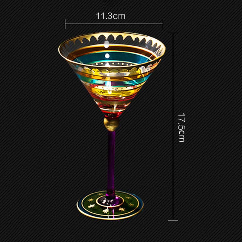 Artistic Ambrosia Hand Painted Martini Glass