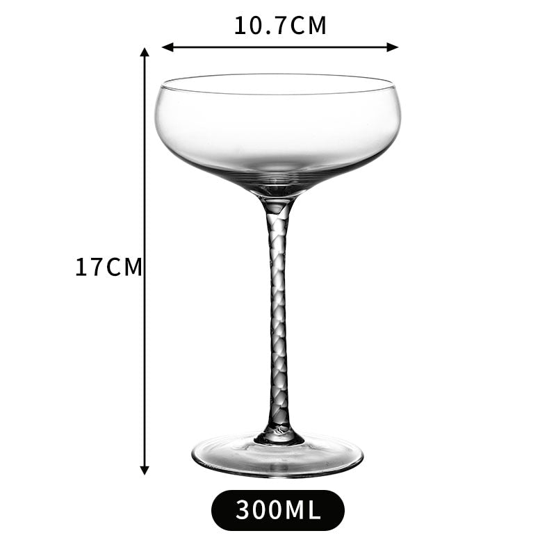 Spiral stem cocktail glasses - wine