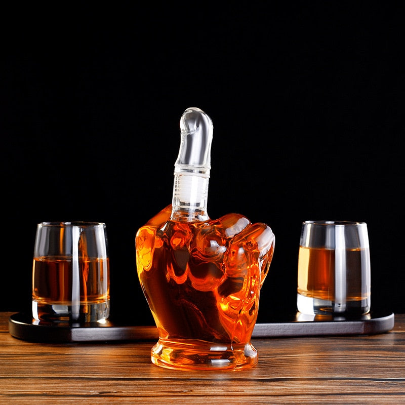 Middle finger decanter sets for fun events