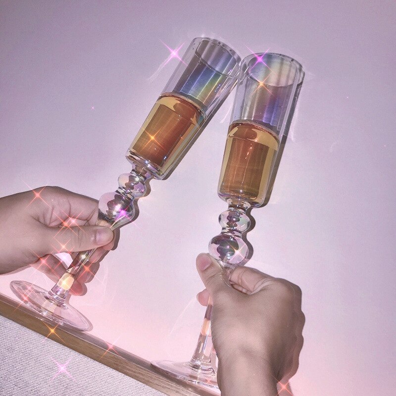 Unicorn themed champagne glasses