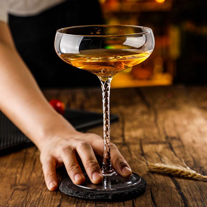 stemmed cocktail glass for manhattan by glasscias