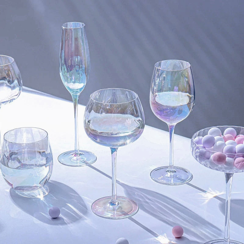 Pastel-themed handmade wine glasses collection
