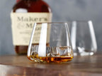 Elegant whiskey glass with a mountain peak design, embodying luxury and refinement